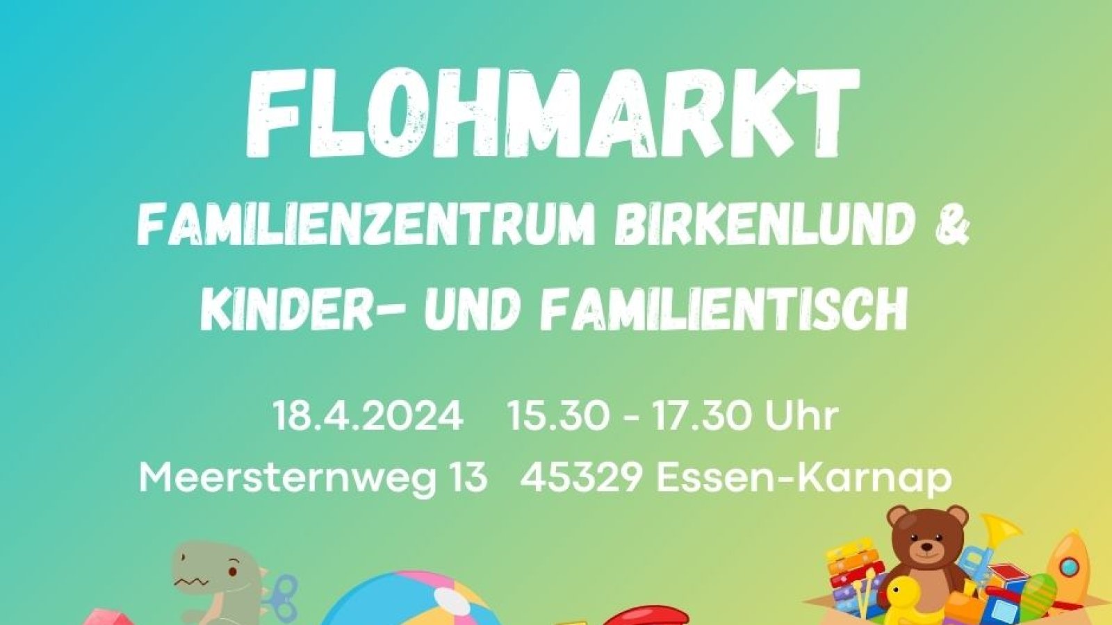 Flyer mit Informationen zum Flohmarkt